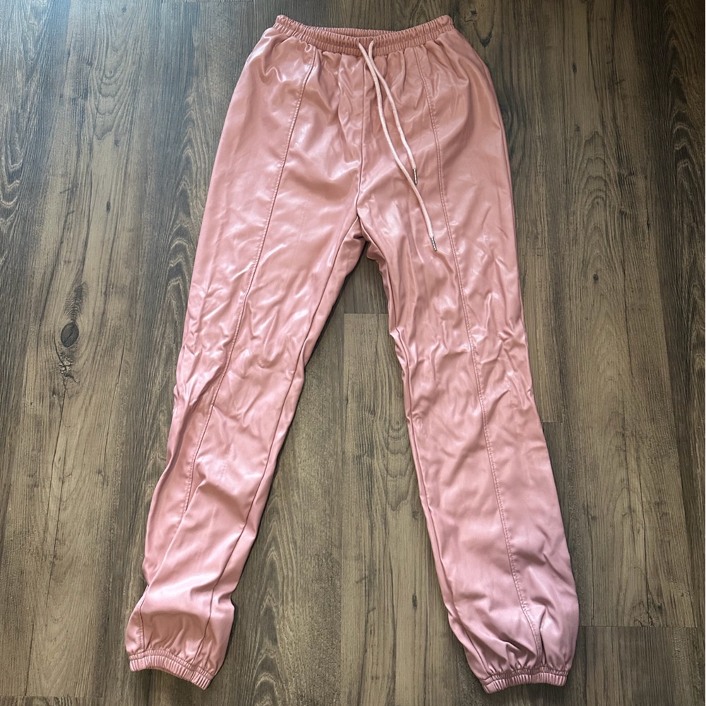 SHEIN Blush Pink Elastic Waist Trousers